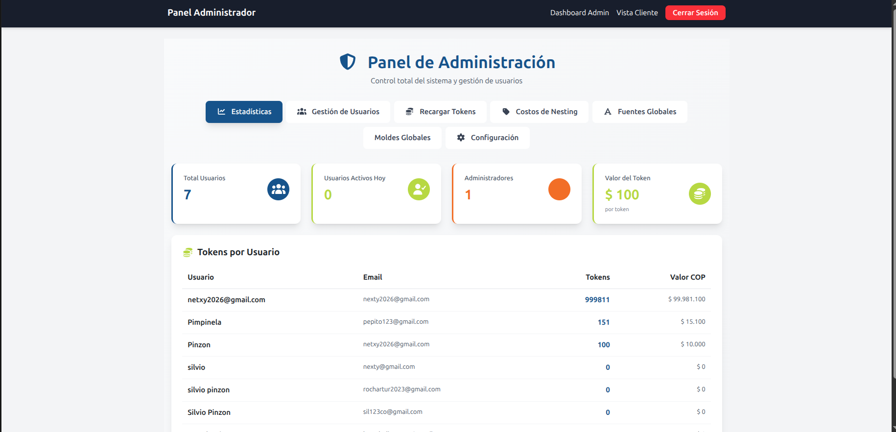ClickStock POS admin panel