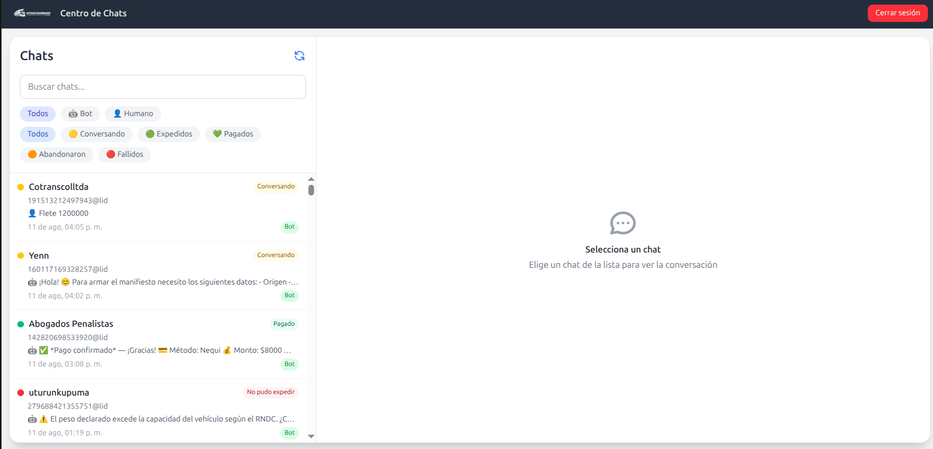 Docubot WhatsApp chat center